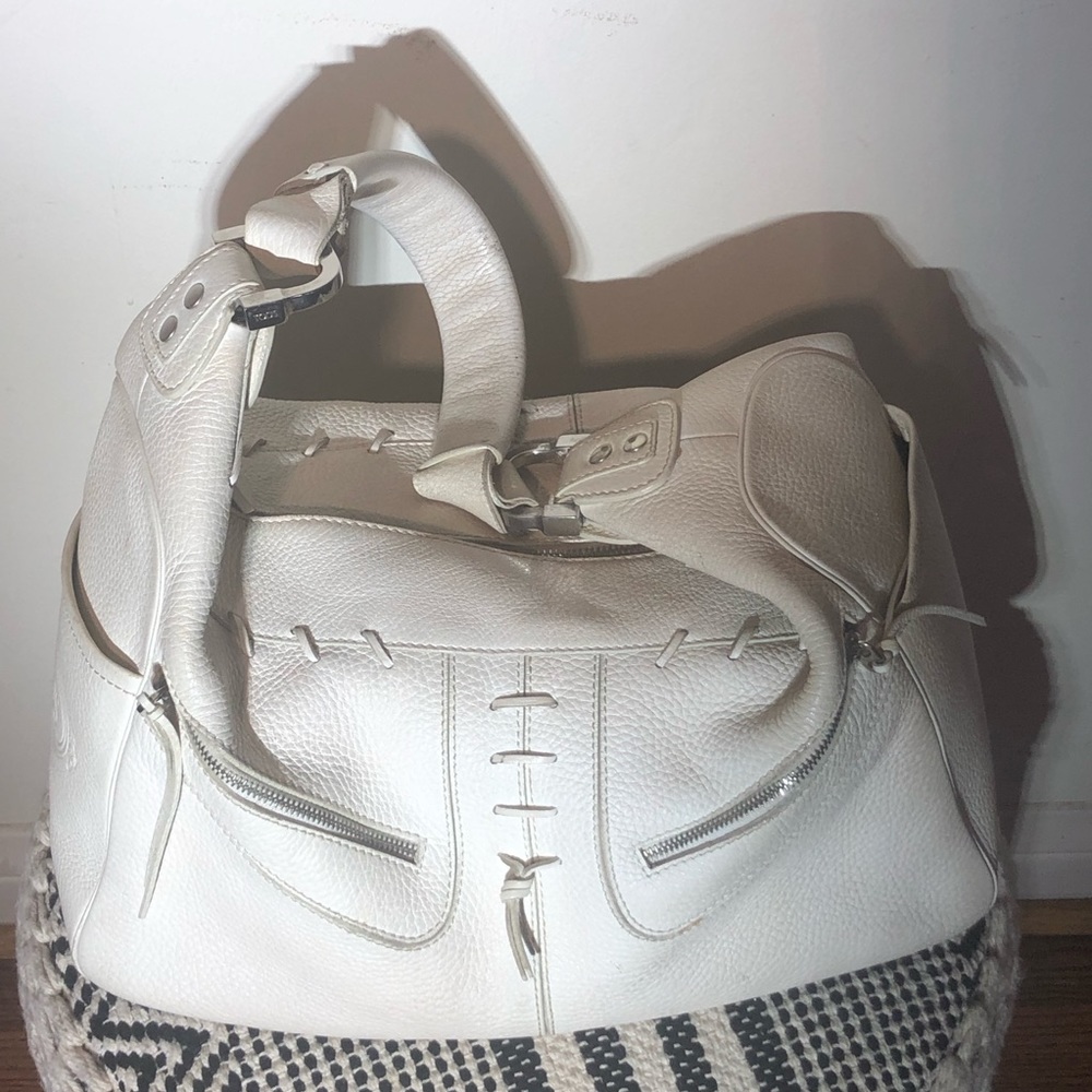 Tod’s milky leather handbag off white shoulder bag